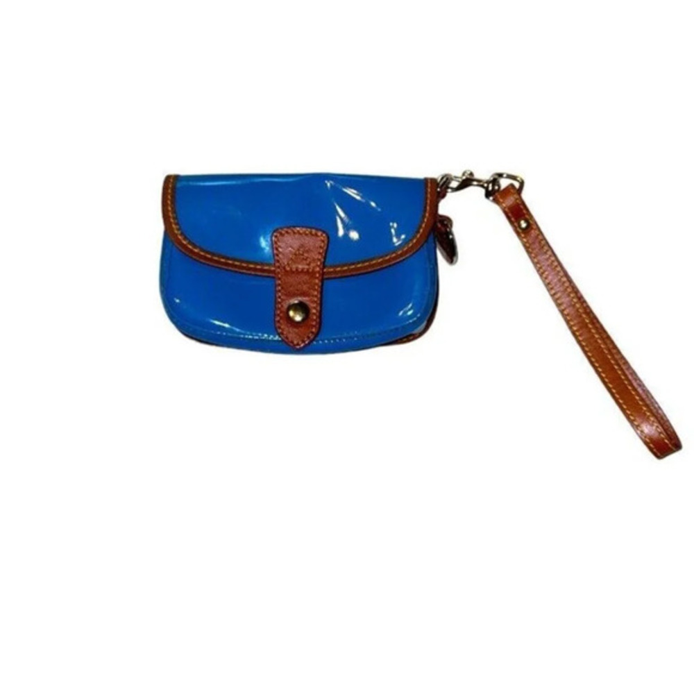 DOONEY & BOURKE Madison Taylor Blue Patent Leather Wristlet Mini Bag Cobalt